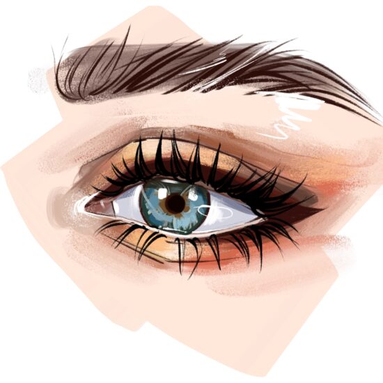 Illustration,Of,A,Watercolor,Eye,In,Orange,Tones.,This,Work